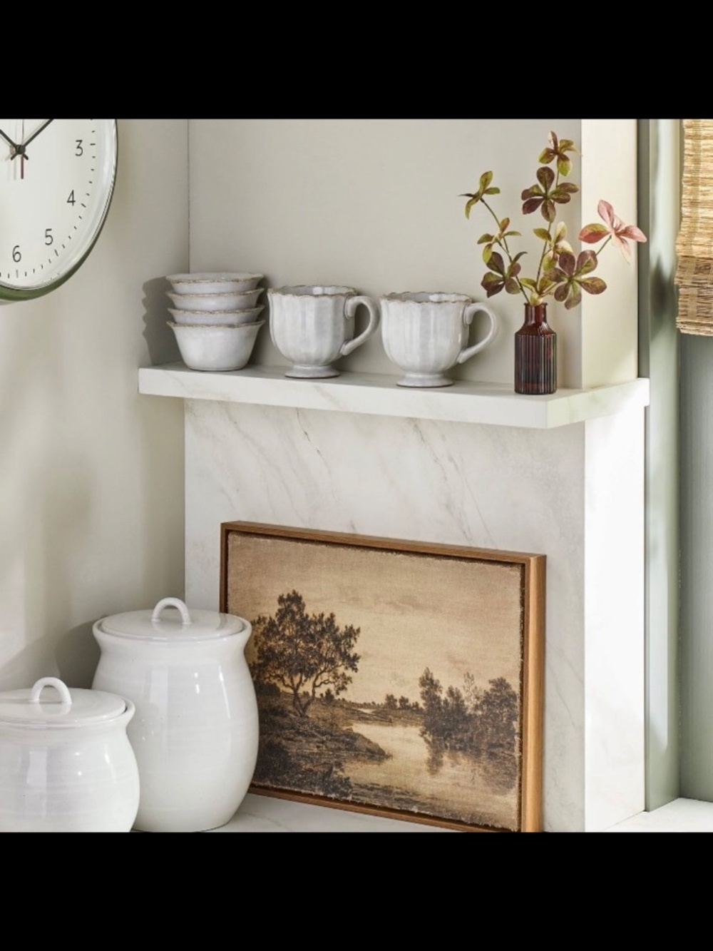 2pc 12oz Scalloped Edge Ceramic Mug with Foot Sour Cream- Hearth & Hand Magnolia - Picture 2 of 12